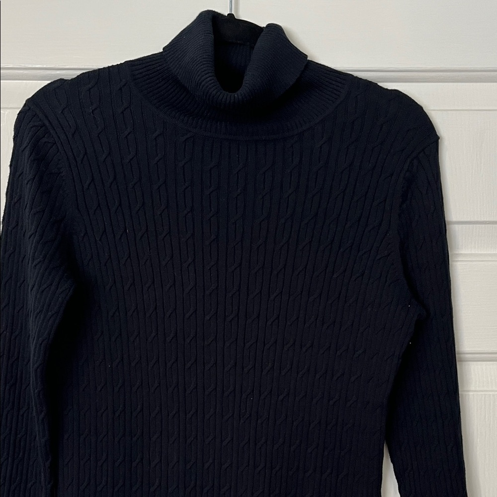 Talbots Black Long Sleeve Turtleneck - Picture 2 of 7